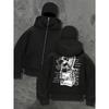 Men's and Women's Fashionable Simple Zipper Sports Jacket, Fashionable Street Style Creative Pattern Printed Hooded Jacket