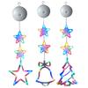 1/3pcs Christmas LED Sucker Lamp Multicolor Light Up Hanging Christmas Decoration Battery Operated for Xmas Tree Fireplace Decor
