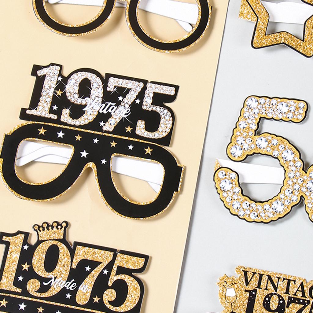 30th 40th 50th 60th 70th Balck Birthday Glasses Photography Props Celebrate Birthday Party Decoration Adults Anniversary Decor