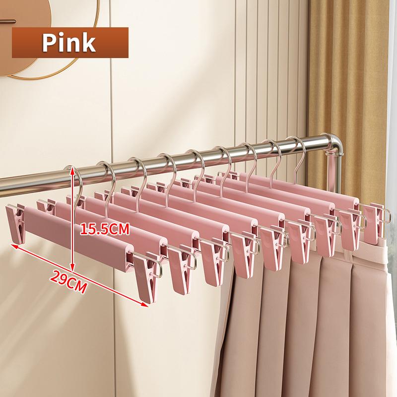 10PCS Clothes Hangers with Adjustable Clips 4 Color Options Space Saving for Travel Home Wardrobe Clothing Organizer