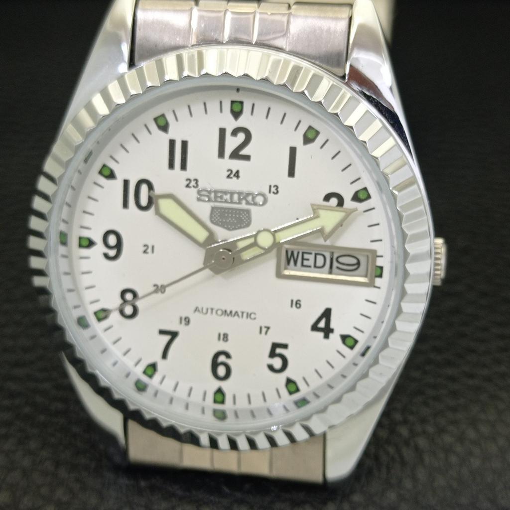 ЯПОНСЬКИЙ ВІНТАЖНИЙ ВІДНОВЛЕНИЙ ЧОЛОВІЧИЙ БІЛИЙ ГОДИННИК SEIKO 5 АВТОМАТИЧНИЙ 6309A a441645-1