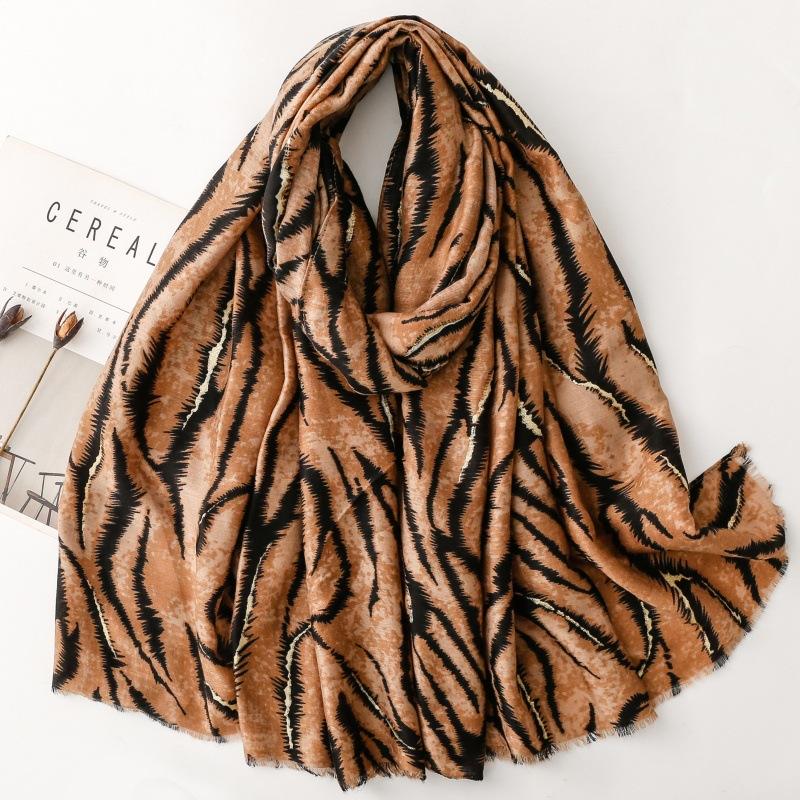 88*180Cm Fashion Women Zebra-Stripe Viscose Shawl Scarf Print Soft Lady High Quality Pashmina Stole Muslim Hijab Wrap