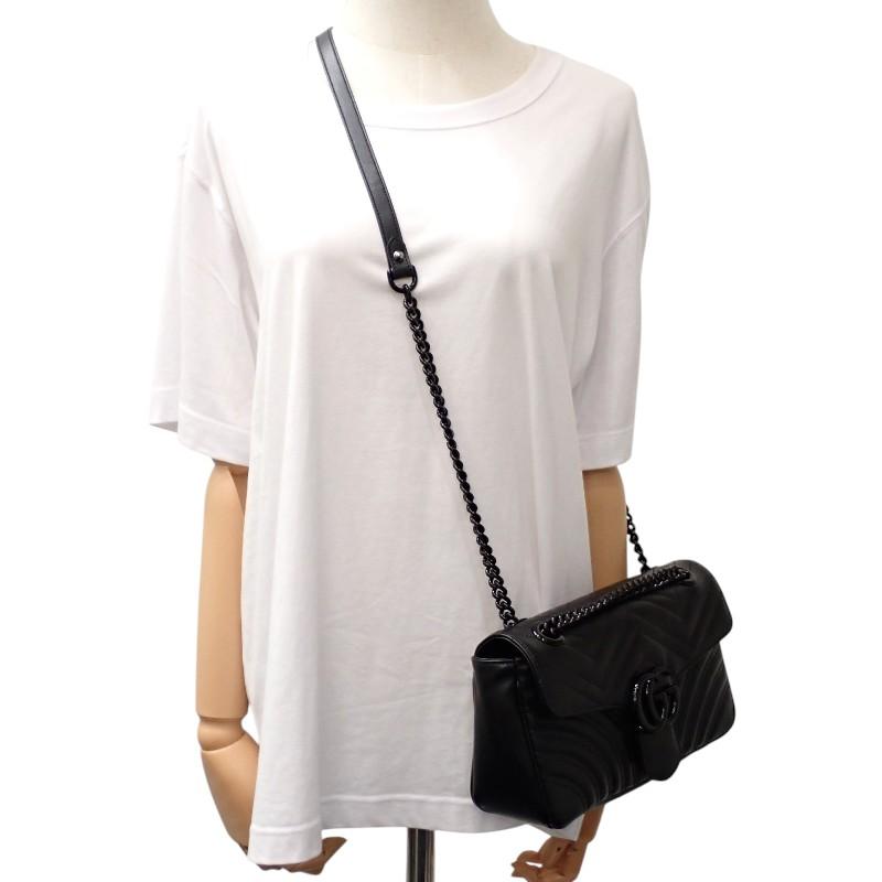 Gucci 443497 Shoulder Bag So Black Calfskin Women