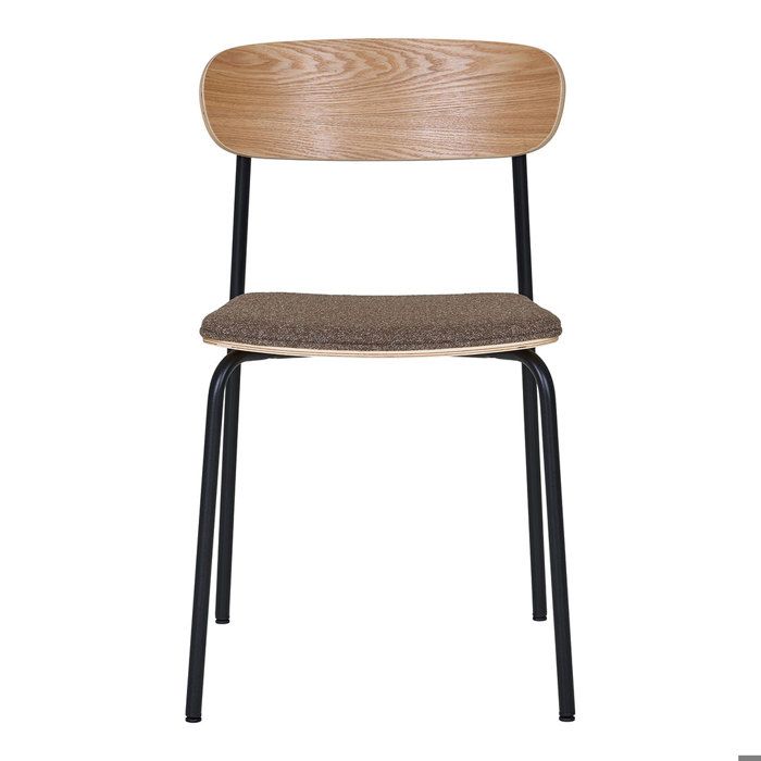 Lot de 2 chaises 51x47x77 cm en tissu marron et naturel