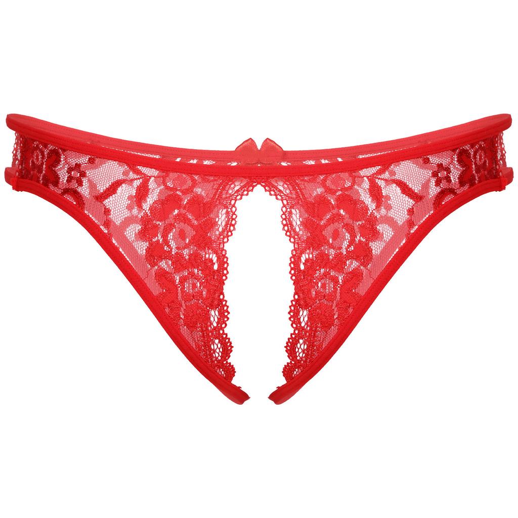 Herrspetsstringtrosor Genombruten Låg Midja Trosor Blommig Grenlös Design T-rygg Sissy Nattkläder