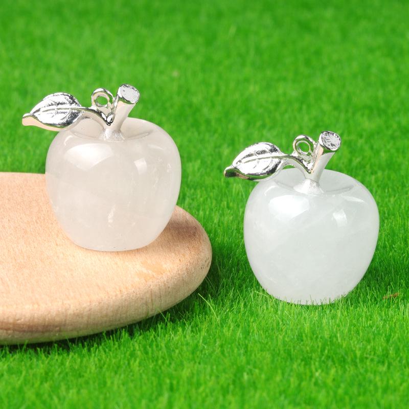 Yılbaşı Gecesi İçin Mini Doğal Kristal Elma Kolye Ucu