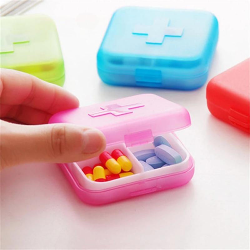 1Pc Mini Packing Small Medicine Box Square Portable Medicine Box Pill Box Small Square Box