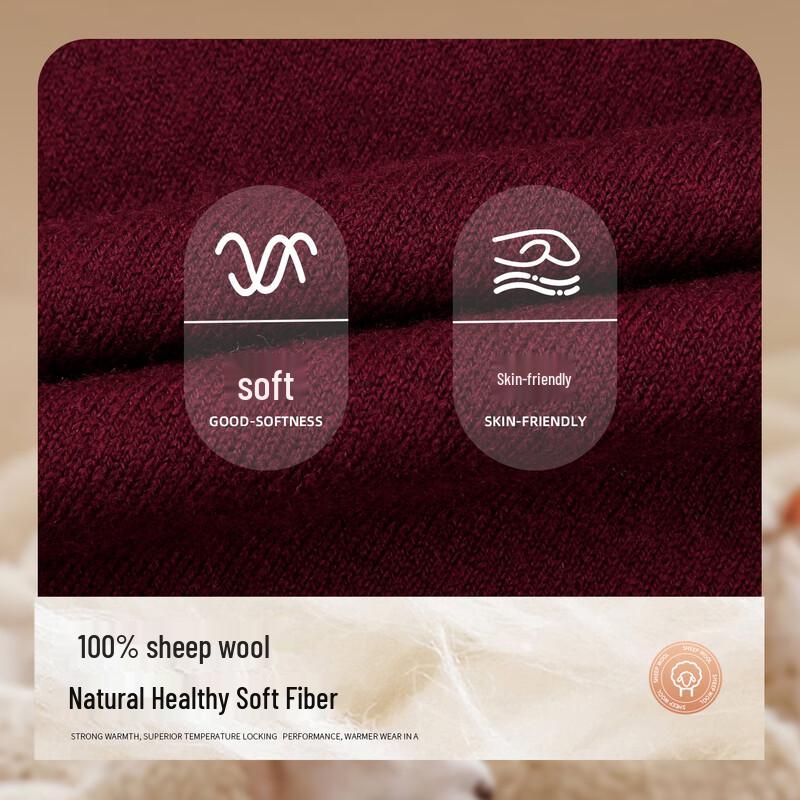 Men's Pure Merino Wool Crew Neck Pullover Sweater