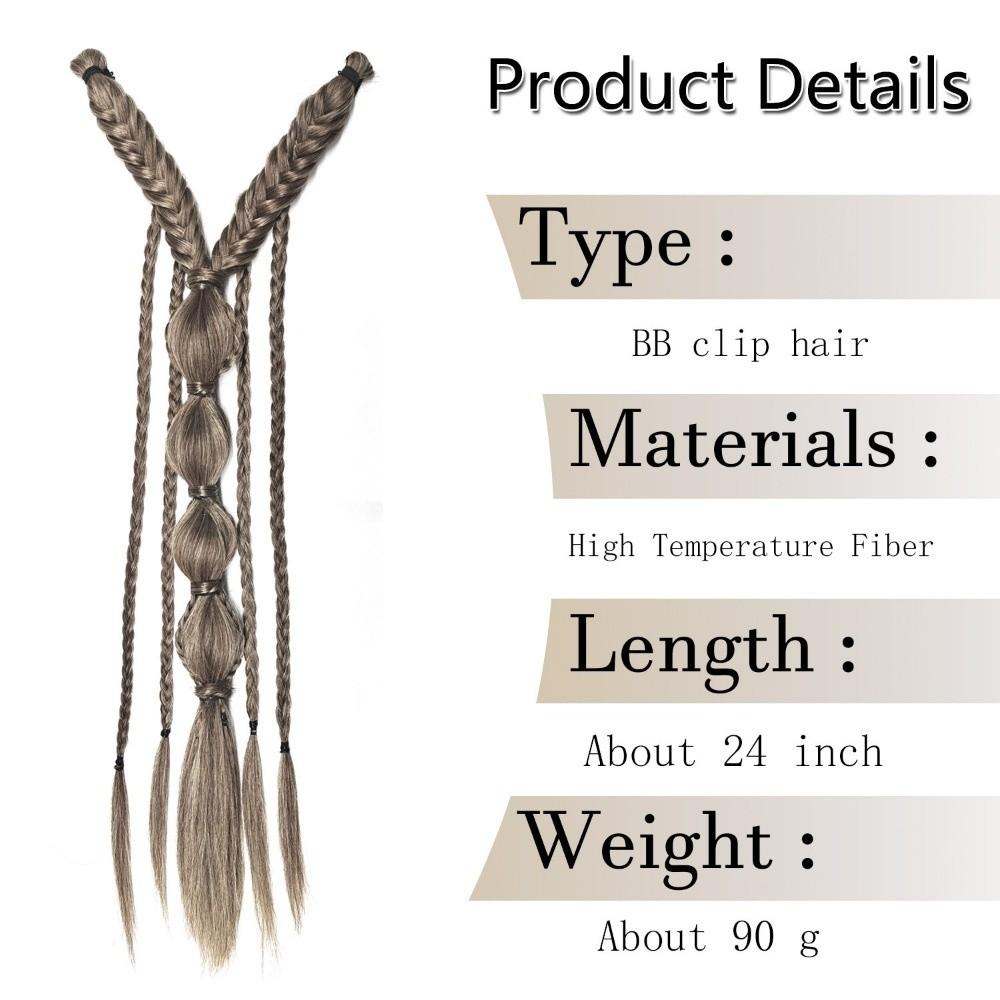 Estensioni per Capelli Clip-in Stile Bohemien 24 Pollici Trama a Mano Parrucca Accessori per Capelli