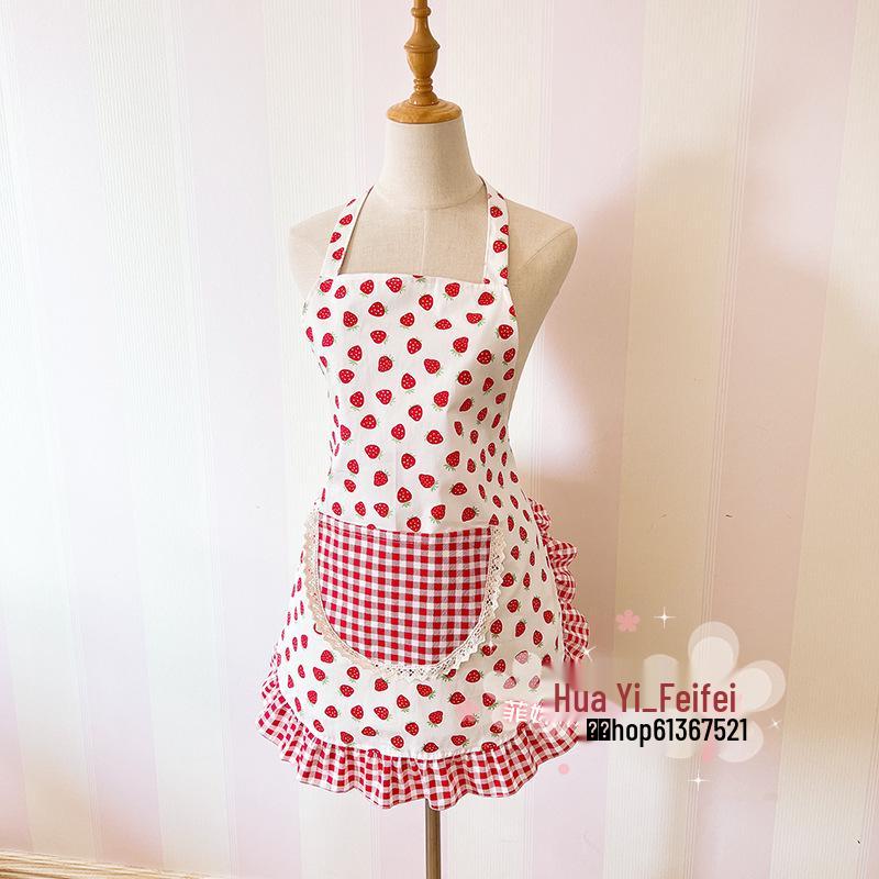 Korean Style Cotton Lace Apron - Cute, Sleeveless, Anti-Stain Kitchen Wear