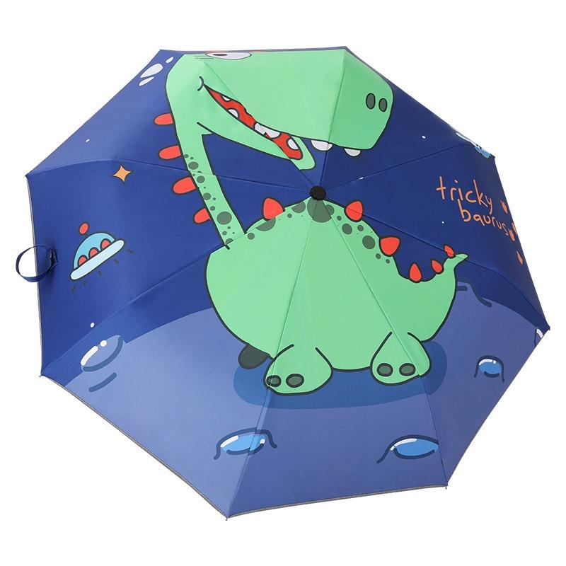 Cartoon convenient automatic anti-rebound children's umbrella folding vinyl reflective strip primary school children's umbrella