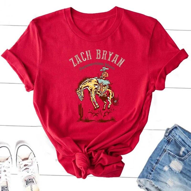 Zach Bryan Grafická trička Dámské Unisex Country Music Tričko Letní Bavlna O Neck Western Cowboy Tričko Vintage Krátký rukáv Unisex