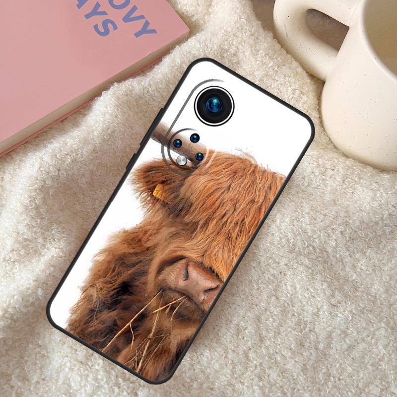Cute Highland Cow Funda For Huawei P20 P30 P40 P60 Pro P Smart Nova 9 5T Honor Magic5 Lite X8 X9 a 50 70 Case