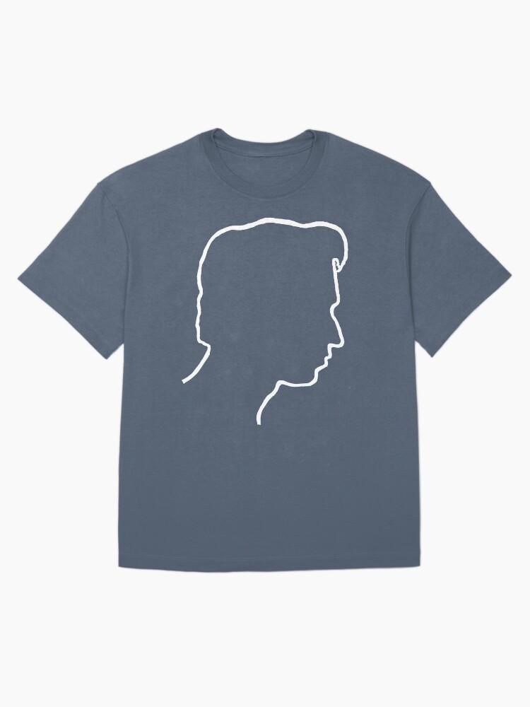 Depeche Mode Alan Wilder Recoil Profile White Outline Red Background Oversized T-Shirt