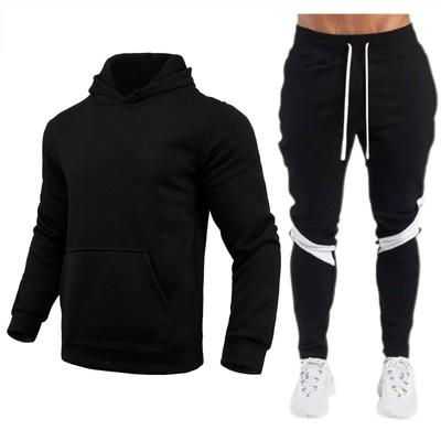 220g Solid Color Pullover Men's Women's Hoodie Sports Set Fleece Hooded Sweatshirt