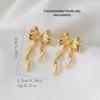 Eco-friendly Gold Bow Trendy Alloy Earrings