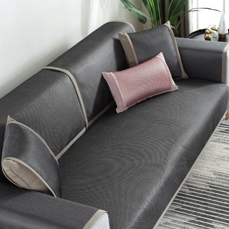 Ice Silk Sofa Cushion Summer Summer Non-Slip Summer Mat Four Seasons Universal Simple Modern Gray Leather Seat Cover Cover