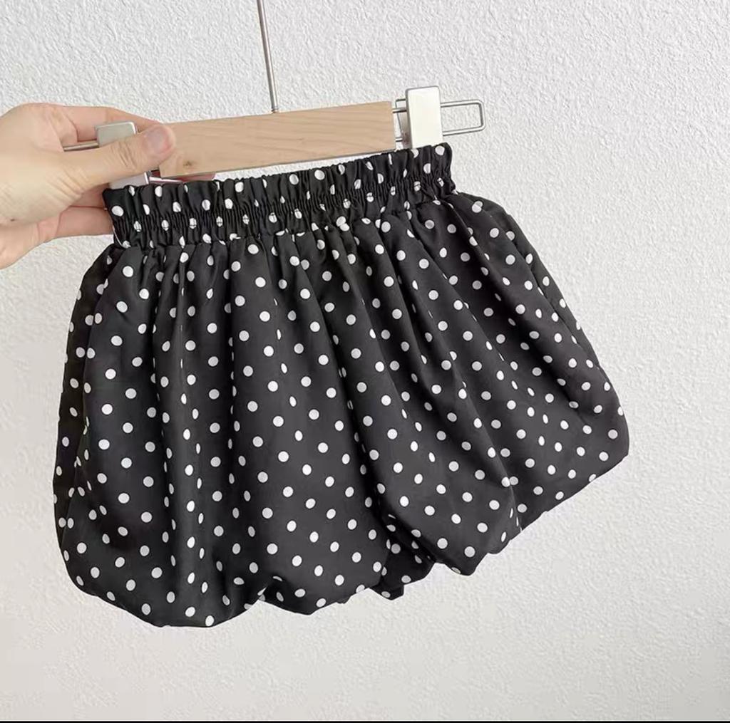 Dívčí šortky Dětské letní oblečení Tenký střih Puntíkované lampionové šortky Dámské pokladové šortky