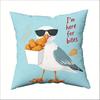 Seagull Snack Thief Print Cushion Cover, Zipper Style Durable, Living Room Sofa Pillowcase