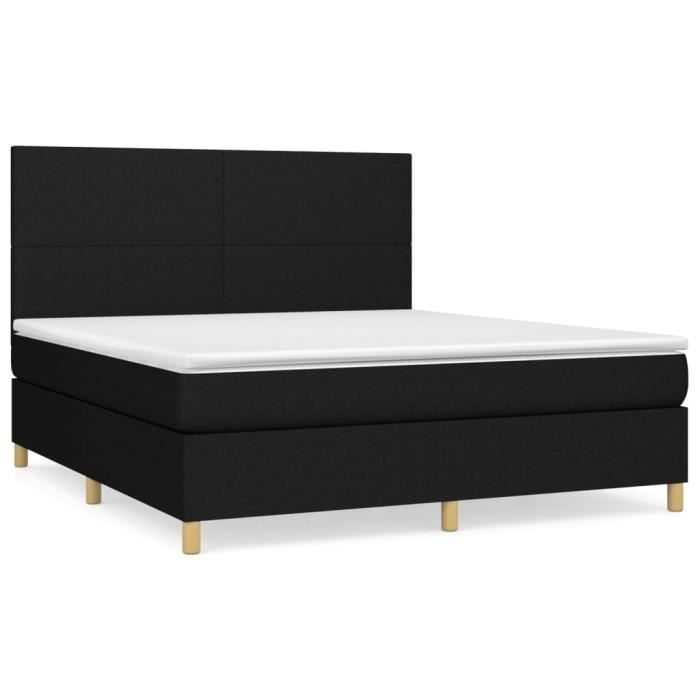 3142187 vidaXL Divan Bed with Mattress Black 160x200 Cm Fabric
