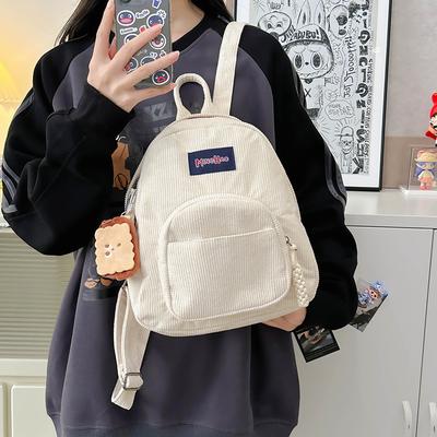 Schoolbag New Mini Backpack Corduroy Solid Color Wholesale Donelle Simple Girls Versatile Cute Backpack