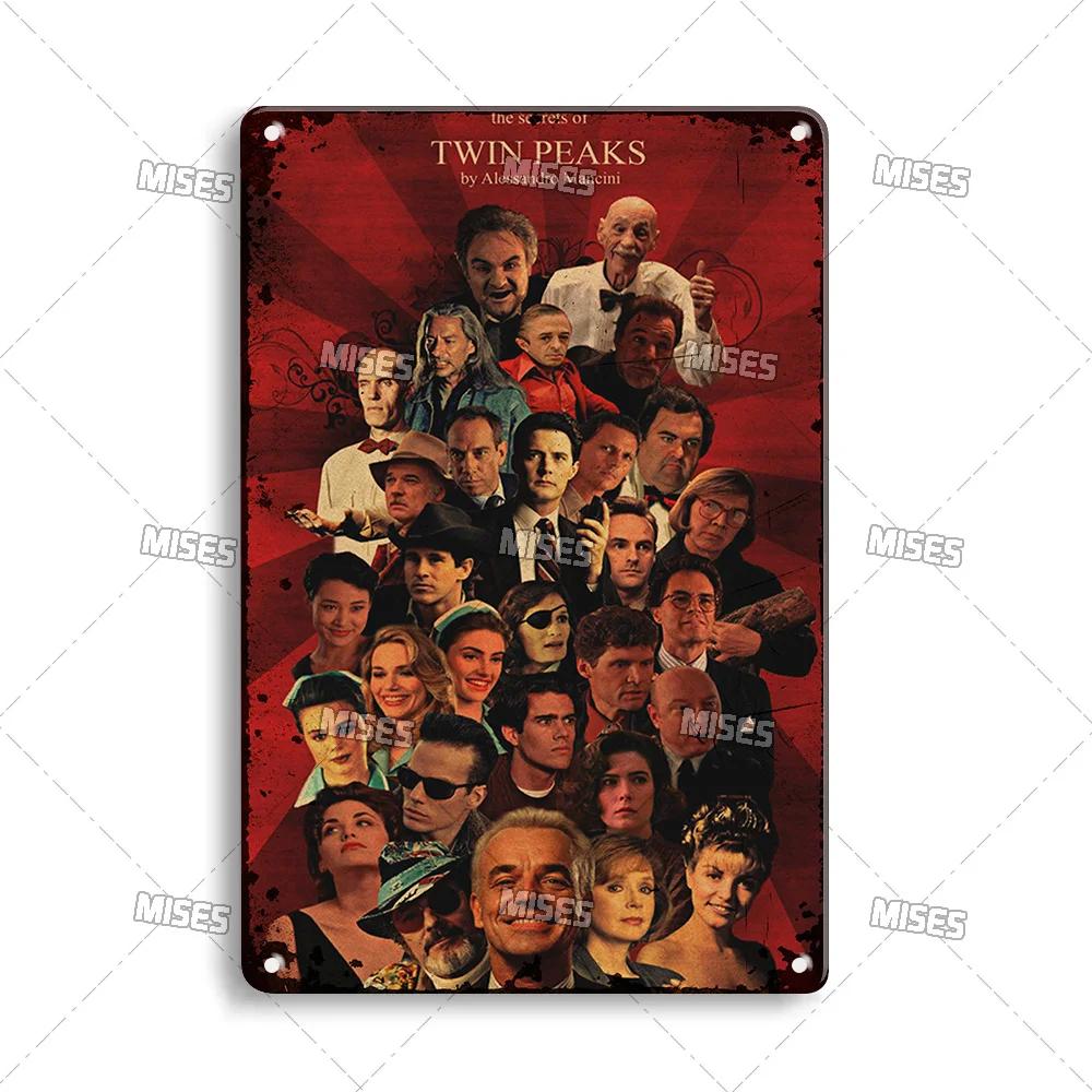 MISES Twin Peaks Classic TV Metal Sign Rusty Metal Poster Man Cave Garage Club Industrial Decor Decorative Plate Metal Plaque