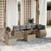 VidaXL Garden Lounge Set with Cushions 7 Pcs Beige Braided Resin 3268569