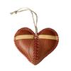 Vintage Football Heart Hanging Decoration Handmade Faux Leather Love Heart Shaped Football Hanging Ornament Sports Fans Collectible Gift