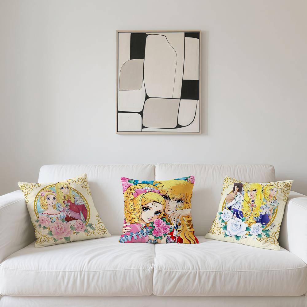 Manga Anime L-Lady O-Oscar Soft Pillow Case For Sofa Living Room Home Office Decor Protective Covers The R-Rose Of V-Versailles