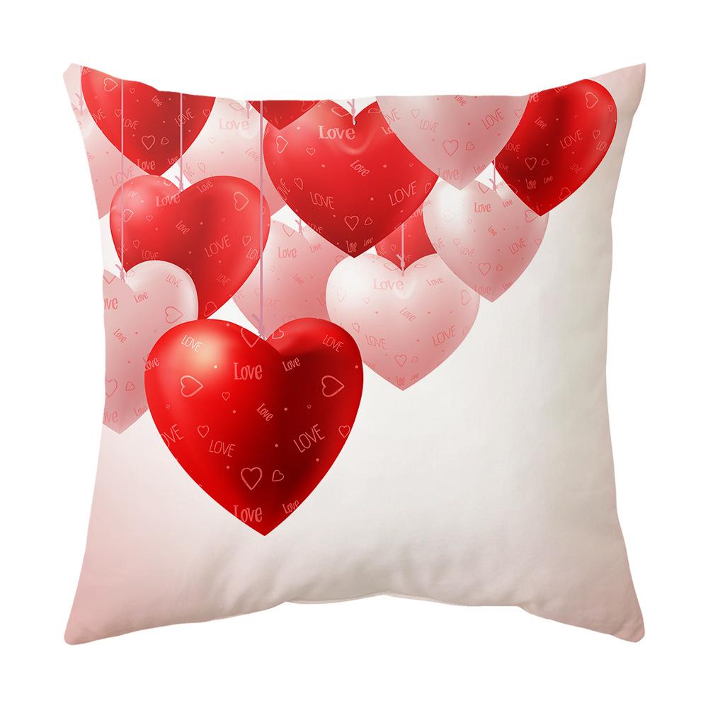 Pillow New Valentine's Day Pillow Case Pink Love Balloon Pillow Sofa Cushion Pillow Case