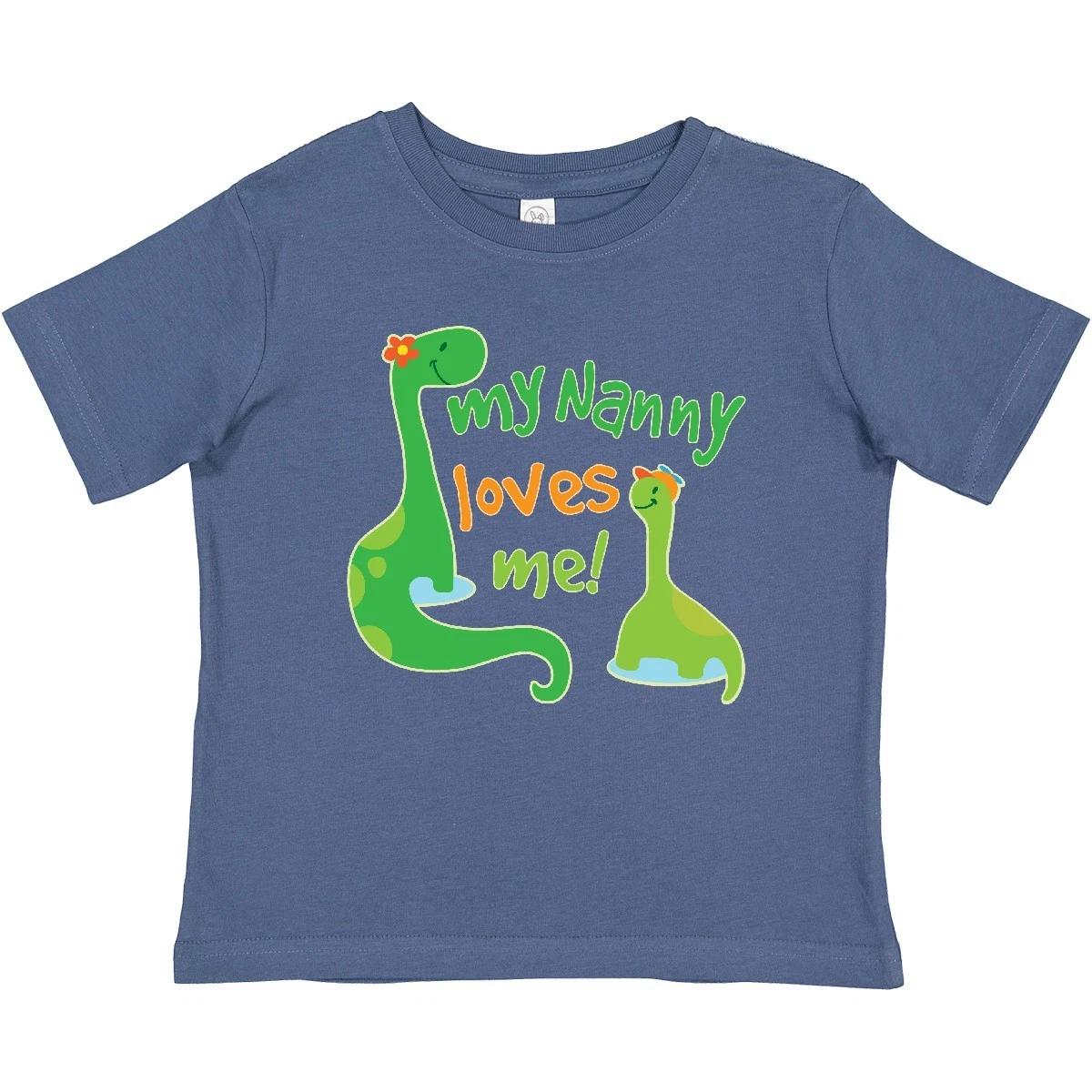 Inktastic My Nanny Loves Me Grandson Dinosaur Baby T-Shirt Cute Grandchild Boys 140