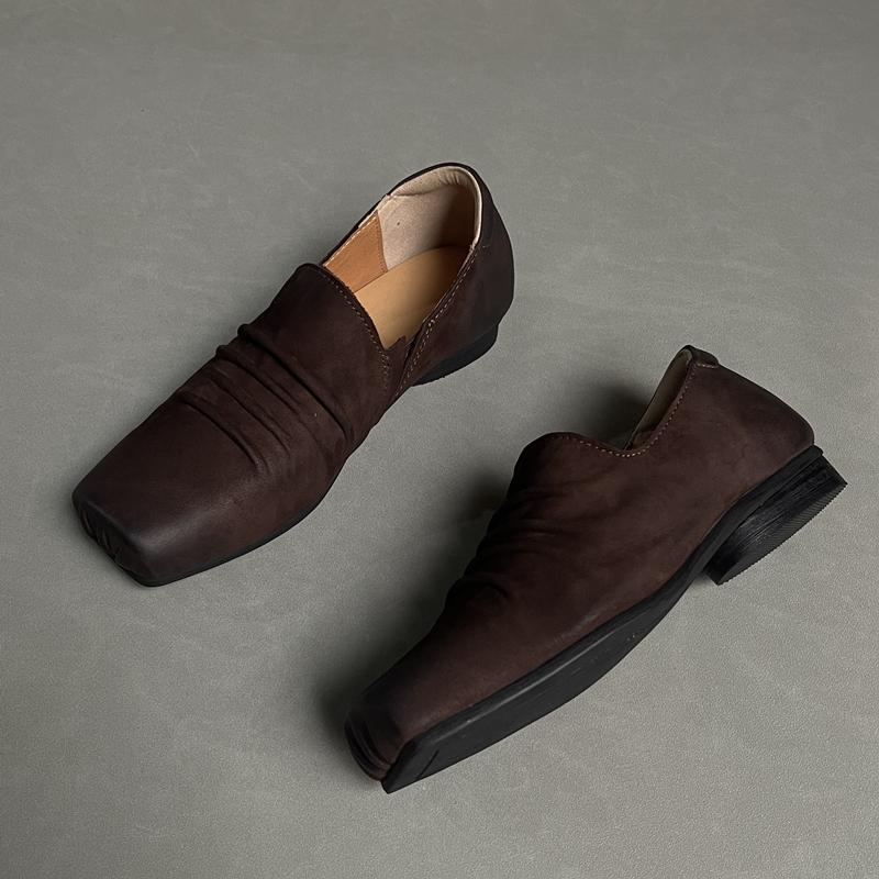 Mode Retro Alte wirkung rindsleder schwein nase schuhe alle Echtem leder flache ballett schuhe loafer schuhe