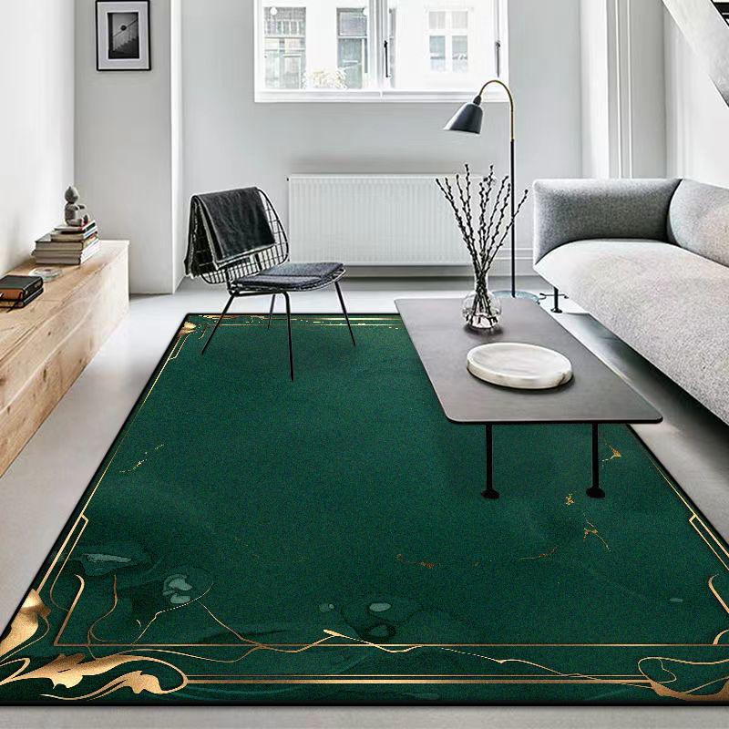 Golden Border Non-slip Home Decoration Luxury Living Room Rugs Big Size Soft Foldable Bedroom Carpet Easy Clean Sofa Table Mat