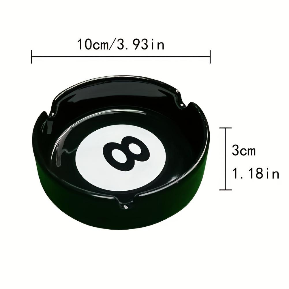 Creative Black 8-round Ceramic Ashtray Home Bar Ashtray Outdoor Party Ashtrays Home Decoration Ideal Gift