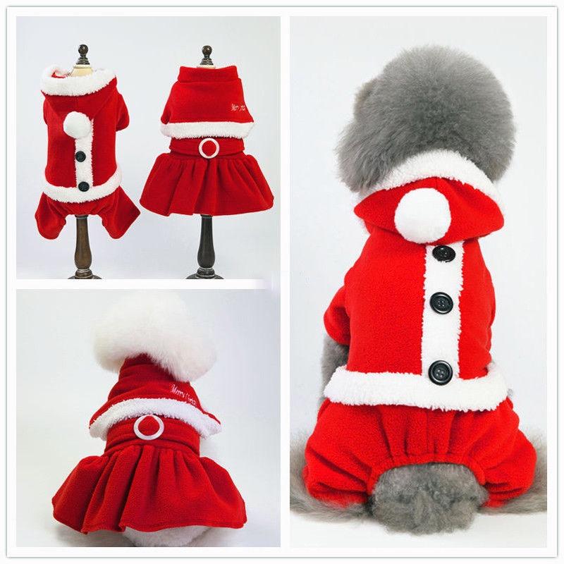 Quality Pet Xmas Clothes Pajamas Dog Jumpsuit Cat Sweater Coat Jacket**