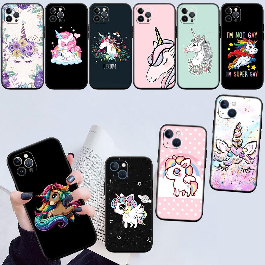 IK21 Cartoon Unicorn Phone Case for OPPO A40 A60 A80 A15 A16 A16K A12 A17 A17K A54 A54S A53 A53S A55 A56 A57 A98 F23