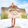 Dog With Flowers Pattern Microfiber Sand Free Beach Towel Oversized Quick Dry Absorbent Pool Towels For Pool Swimming Bathroom