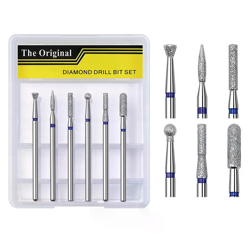6pcs/set Nail Drill Bits Milling Cutter For Manicure 3/32" Burr Electric Cuticle Clean Nail File Cuticle Remover Tool