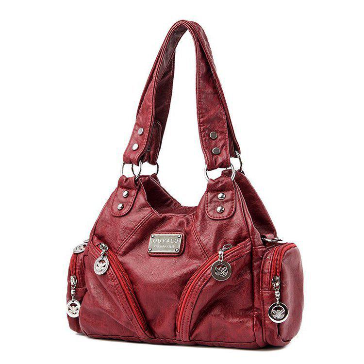 European & American Style 2025 Retro Soft Leather Motorcycle Crossbody Shoulder Bag for Women
