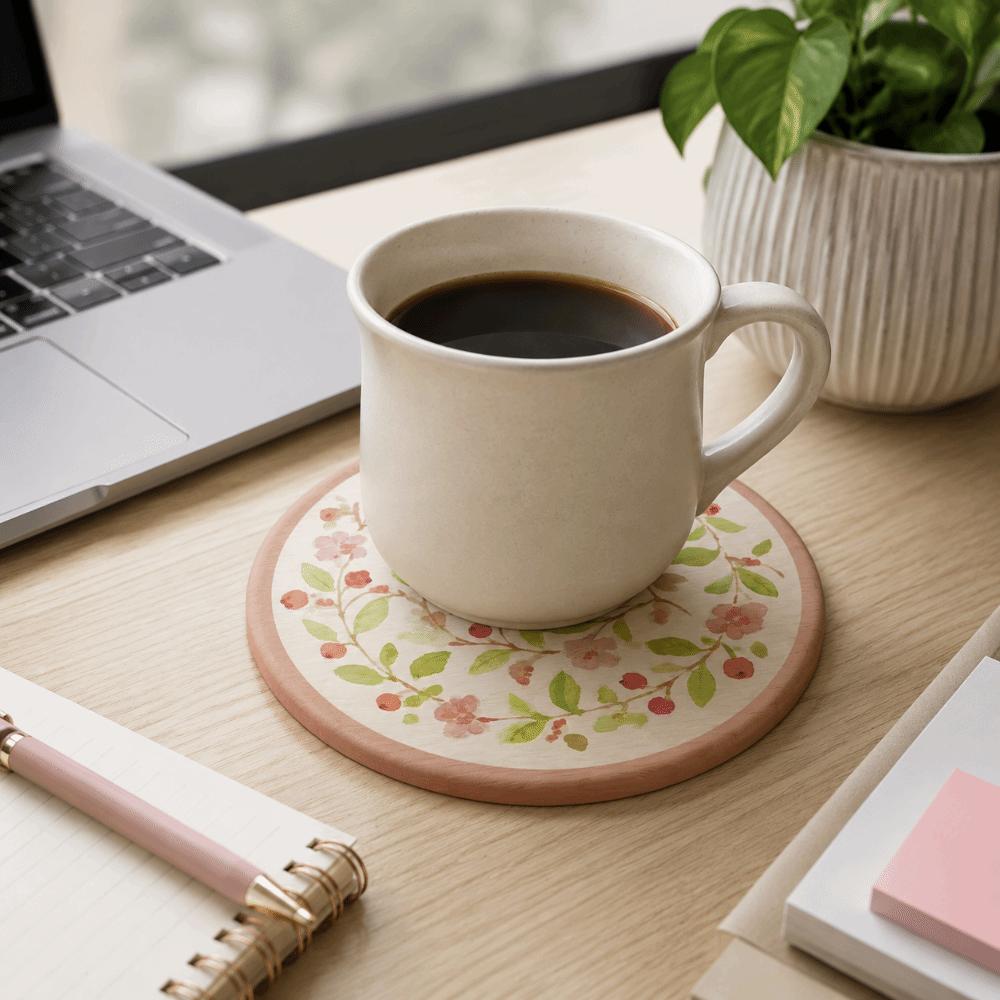 Round Heat Insulation Pad Flower Table Mats Non-Slip Cup Mat  Kitchen