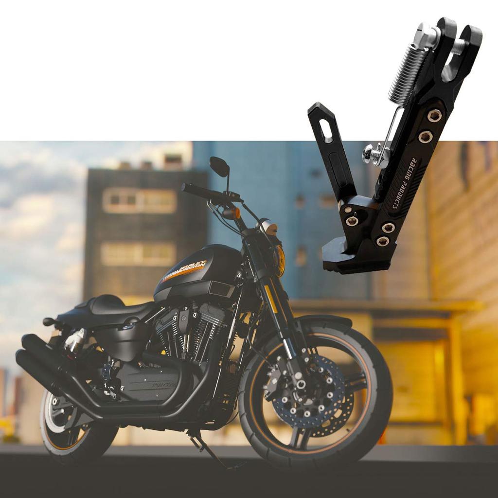 Felimoa Motorrad Seitenständer, 6 Höhenverstellungen, Langlebig, Verstellbarer Winkel (Schwarz)