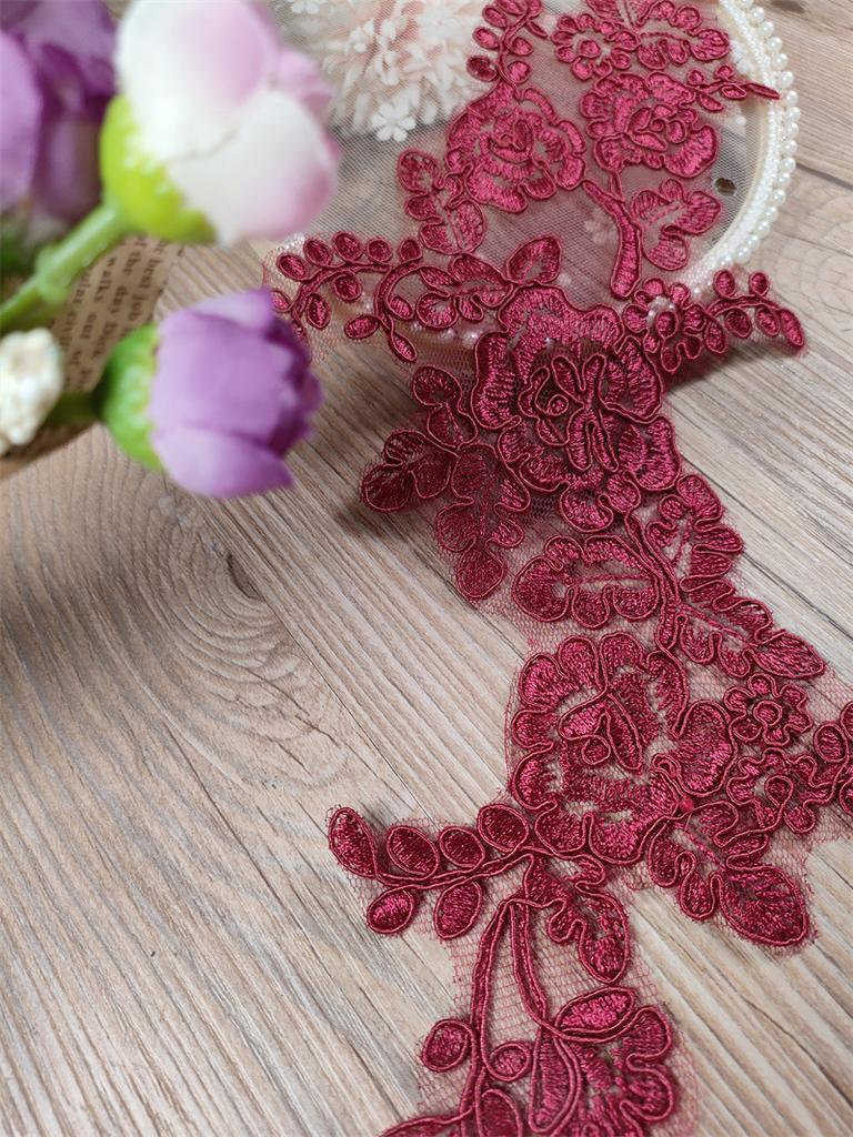 European Embroidery Float Bone Lace To Flower, Handmade Diy Material Wedding Dress Veil Wedding Shoes Lace Accessories White