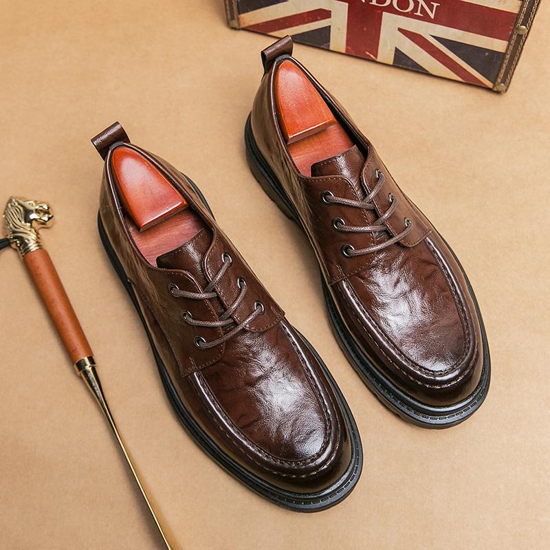 

Мужская корейская версия дермис повседневная обувь удобная водительская офисная официальная обувь модный бренд удобная кожаная обувь свадебная обувь 44 шоколадный