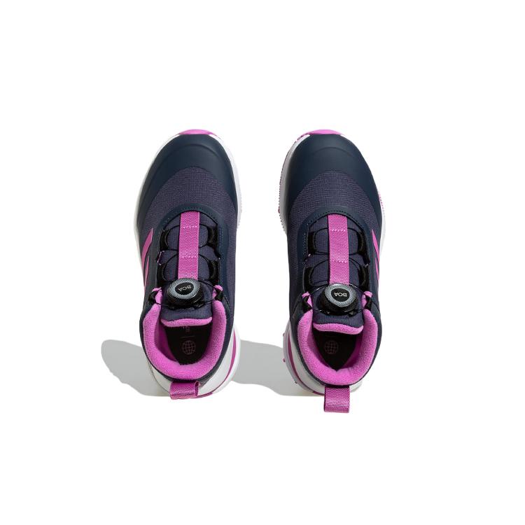 Nye Adidas Fortarun Boa Atr K Sklisikre Demping Slitesterke Mid-Cut Løpesko for Barn Mørkeblå Fiolett Barn GZ2198