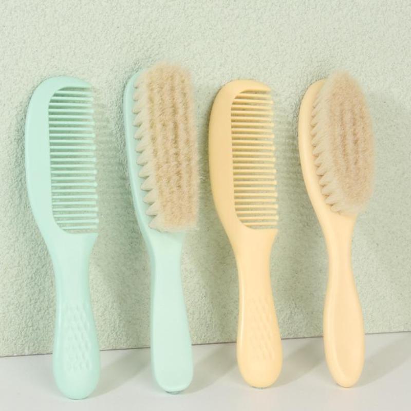 Sada kartáče a hřebenu na měkké vlasy z vlny Nejjemnější štětiny Kartáč na dětské vlasy Kartáč na masáž těla kojence Uklidňující kartáč do vany Cestovní výbava