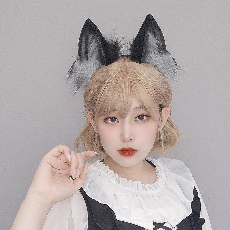 Handmade Plush Simulation Animal Ear Headgear Comic Show Cute Fox Ears Cosplay Props Hair Accessories Fox Ear Headband