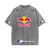 XHBM Estate Tuta da Corsa F1 Red Bull Manica Corta T-shirt Lavaggio Vintage Girocollo