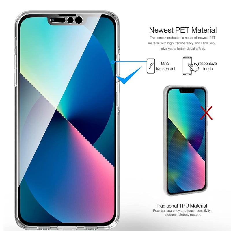 360 Dvojitý plně ochranný kryt na telefon Pro iPhone 13 12 11 Pro X XR XS Max 8 7 6S 6 Plus Průhledný měkký silikonový tvrdý PC kryt