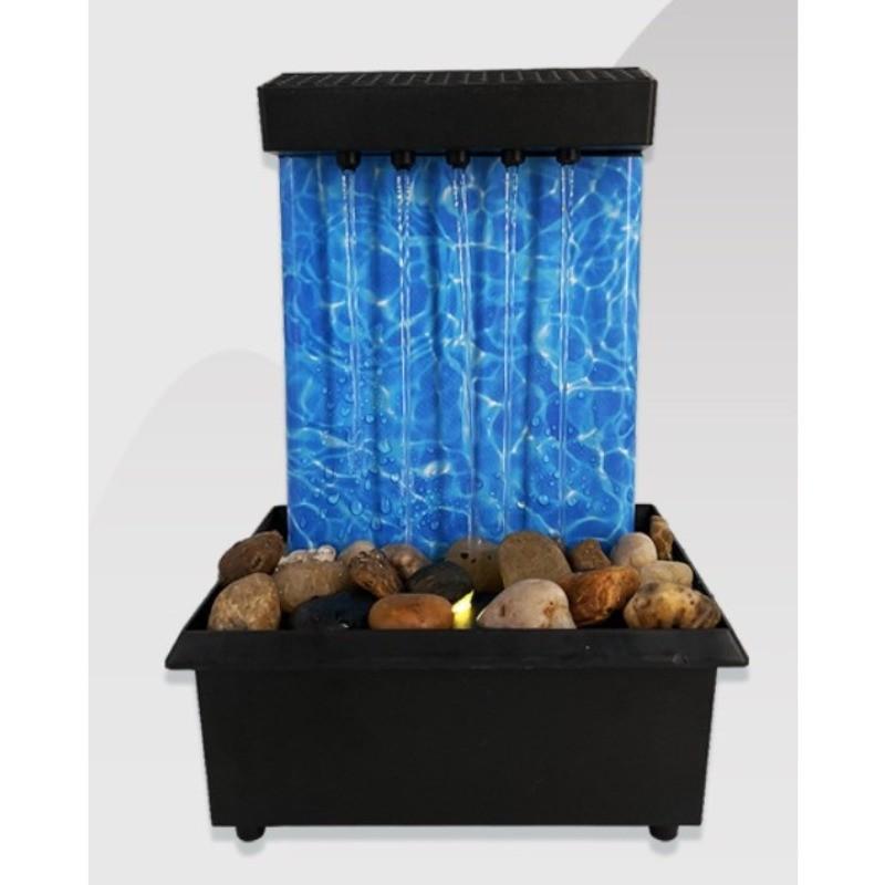 Desktop Fountain Office Home Tabletop Waterfall Decor Relaxation Meditation Creative Soft Lights Flowing Water Ornaments