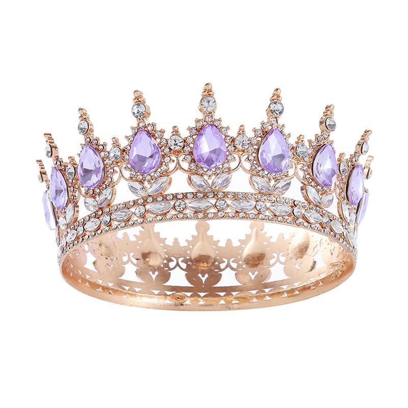 European Baroque Round Crown Alloy Headdress Birthday Crown Eighteen Year Old Adult Ceremony Crown Queen